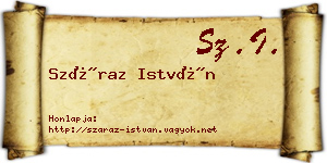 Száraz István névjegykártya