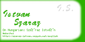 istvan szaraz business card